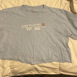light blue large relaxed fit cropped Carharrt  shirt rarely worn